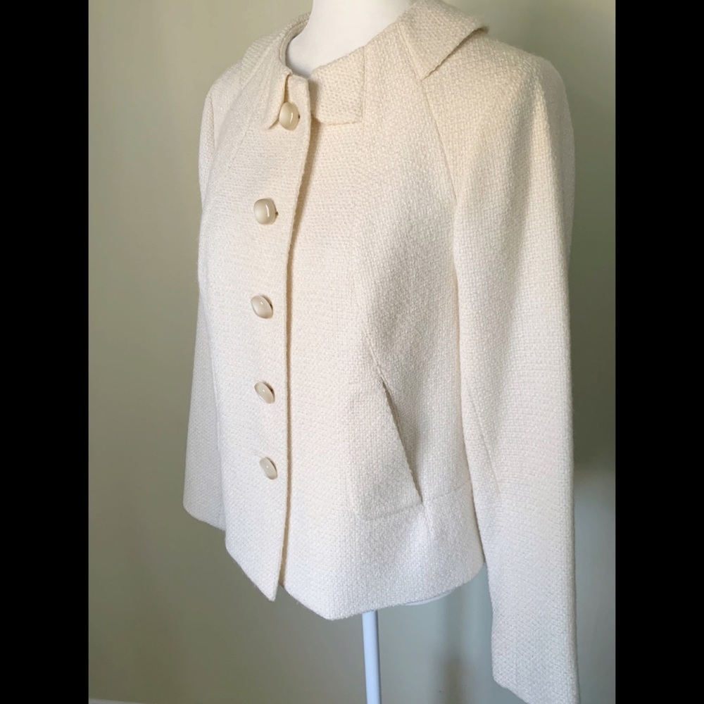 Etcetera cream wool fully lined jacket size 6